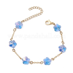 Brass Cable Chains Beads Bracelets for Women&nbsp;BJEW-JB11470-04