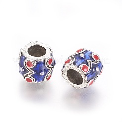 Antique Silver Plated Alloy Enamel European Style Beads&nbsp;MPDL-L027-01AS