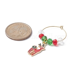 Christmas Theme Alloy Enamel Wine Glass Charms&nbsp;AJEW-JO00178
