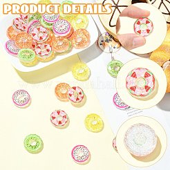 40Pcs 5 Colors Fruit Transparent Resin Cabochons&nbsp;CRES-CJ0001-85