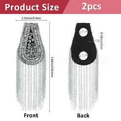 2Pcs Iron & Glass Epaulettes Costume Accessories&nbsp;DIY-FH0009-04B