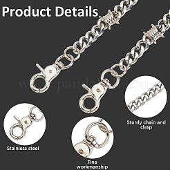 1Pc Alloy Twisted Chain Belts for Pants&nbsp;AJEW-CP0009-36