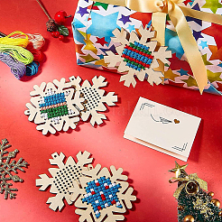 1 Bag Christmas Theme Wood Cross Stitch Kits&nbsp;WOOD-SC0002-23A