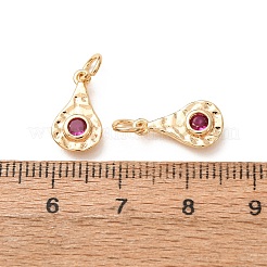 Brass Micro Pave Cubic Zirconia Charms&nbsp;CU-K002-42G-M