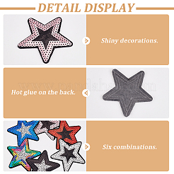 24Pcs 6 Colors Star Cloth Sequin Patches&nbsp;PATC-HY0001-34