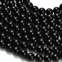 Natural Black Onyx(Dyed & Heated) Beads Strands&nbsp;G-H329-C06-10mm