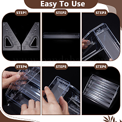6-Tier PA Plastic Display Riser Stands for Mini Card&nbsp;DJEW-WH0028-002A
