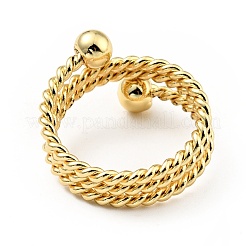 Brass Ball Triple Layer Wrap Ring for Women&nbsp;RJEW-E046-25G