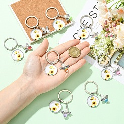 3Pcs Glass Pearl & Resin & Alloy Glass Keychains&nbsp;KEYC-YW00227-01