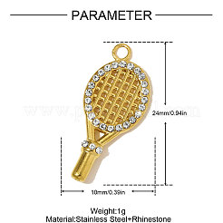 304 Stainless Steel Rhinestone Pendants&nbsp;STAS-OY009-97G