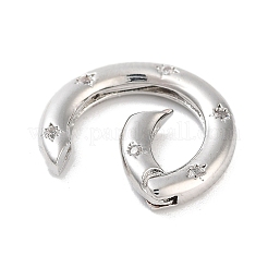 Brass Micro Pave Clear Cubic Zirconia Spring Gate Rings&nbsp;X-KK-M293-54P