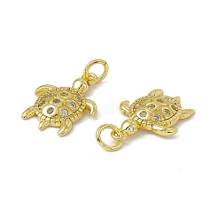 Rack Plating Brass Micro Pave Cubic Zirconia Pendants&nbsp;X-KK-C007-27G
