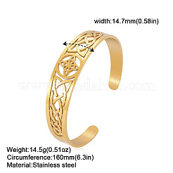Witch Knot Hollow Out 304 Stainless Steel Cuff Bangles for Women&nbsp;FS-WG44EC4-02