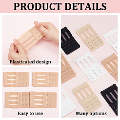 12Pcs 4 Colors Microfiber 3 Rows x 3 Hooks Underwear Bra Extenders&nbsp;FIND-BC0004-94
