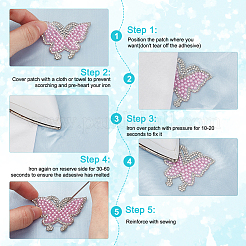 10Pcs Butterfly Hotfix Rhinestone Iron on/Sew On Patches&nbsp;PATC-DR0001-04A