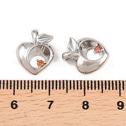 Brass Micro Pave Cubic Zirconia Pendants&nbsp;KK-B167-16P