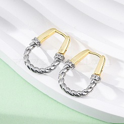 Brass Micro Pave Clear Cubic Zirconia Hoop Earrings&nbsp;EJEW-H158-17A-GP