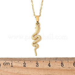 304 Stainless Steel Snake Pendant Necklaces for Women Men&nbsp;LS-NJEW-Z063-03G-04