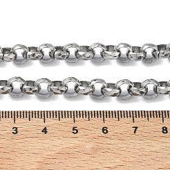 7MM 304 Stainless Steel Rolo Chain Necklaces for Women Men&nbsp;NJEW-Z115-01P
