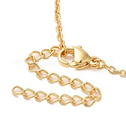 Real 18K Gold Plated Brass Micro Pave Clear Cubic Zirconia Pendant Necklaces for Women&nbsp;NJEW-K381-03B-B