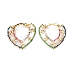 Starfish Cubic Zirconia Hoop Earrings&nbsp;EJEW-M216-08A