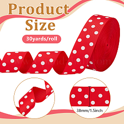 Large Polka Dot Polyester Ribbon&nbsp;OCOR-WH0112-002A
