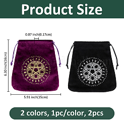 2Pcs 2 Colors Velvet Storage Bags&nbsp;ABAG-FH0001-12