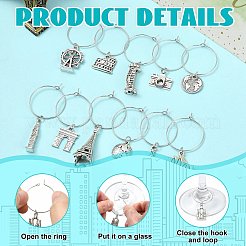 34Pcs 17 Styles Wine Glass Charms&nbsp;AJEW-CJ00016