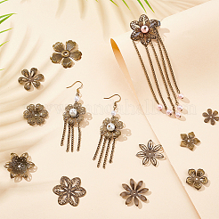 200Pcs 10 Style Iron Bead Caps&nbsp;IFIN-PH0005-15AB