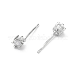 Rack Plating Brass Cubic Zirconia Stud Earrings for Women&nbsp;EJEW-K245-16P