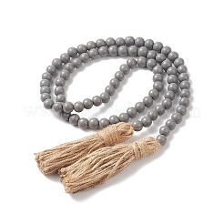 Round Natural Wood Beads Wall Hanging Decorations&nbsp;WOOD-FH0001-55