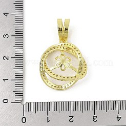 Brass Micro Pave Clear Cubic Zirconia European Dangle Charms Bails&nbsp;KK-K297-60G