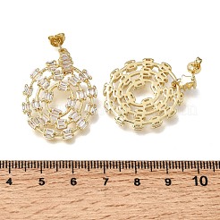 Brass Micro Pave Cubic Zirconia Dangle Stud Earrings for Women&nbsp;EJEW-F423-01G