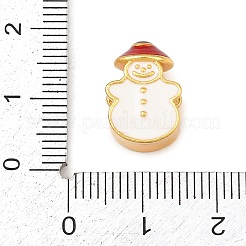 Christams Brass Enamel European Beads&nbsp;KK-F922-03D-G