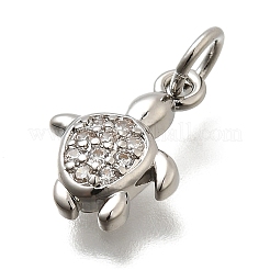 Brass Micro Pave Cubic Zirconia Pendants&nbsp;KK-Z093-15P