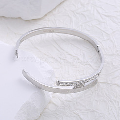 Stainless Steel Rhinestone Hinged Bangles for Women&nbsp;EJ1004