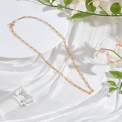 1Pc 3.5MM Brass Paperclip Chain Necklaces&nbsp;MAK-LP0001-12