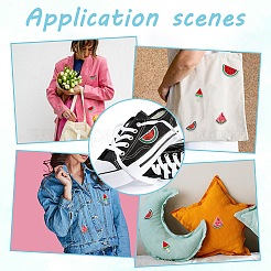20Pcs 4 Styles Watermelon Nylon Computerized Embroidery Cloth Iron on/Sew on Patches&nbsp;DIY-HY0002-87