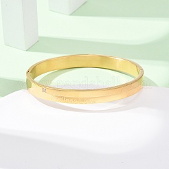 304 Stainless Steel Micro Pave Cubic Zirconia Bangles for Women&nbsp;BJEW-B161-02G