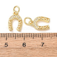 Brass Micro Pave Clear Cubic Zirconia Charms&nbsp;CU-E003-08G