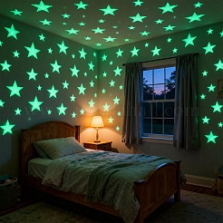 100Pcs Luminous ABS Plastic Star Wall Stickers&nbsp;AJEW-WH20059-43B
