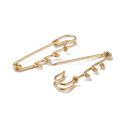 Ion Plating(IP) 304 Stainless Steel Safety Pins Brooch Findings&nbsp;STAS-I673-06G