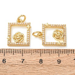 Brass Micro Pave Clear Cubic Zirconia Pendants&nbsp;CU-CBA2907-03B-G