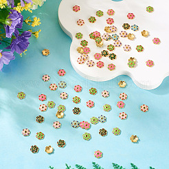 160Pcs 8 Colors Alloy Enamel Bead Caps&nbsp;FIND-TA0008-38