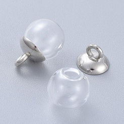 202 Stainless Steel Bead Cap Pendant Bails&nbsp;STAS-L198-05B