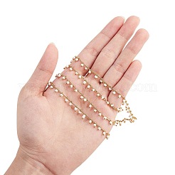 Brass Handmade Glass Beaded Chains&nbsp;CHC-SZ0001-03B