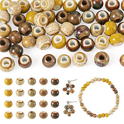 50Pcs 5 Colors Handmade Porcelain Beads&nbsp;PORC-TADJ0001-06B