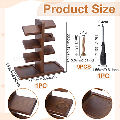 Wood Watch Organizer Display Tower Stands with Tray&nbsp;ODIS-WH0078-60