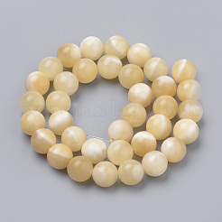 Natural Yellow Jade Beads Strands&nbsp;X-G-S259-49-10mm