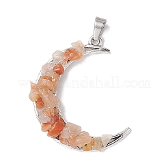 10Pcs 10 Styles Natural Mixed Gemstone Chip Pendants&nbsp;PALLOY-JF02834